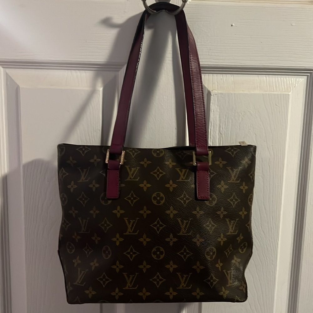 Louis Vuitton Brown and Purple Monogram Tote and matching wallet. - Picture 3 of 14